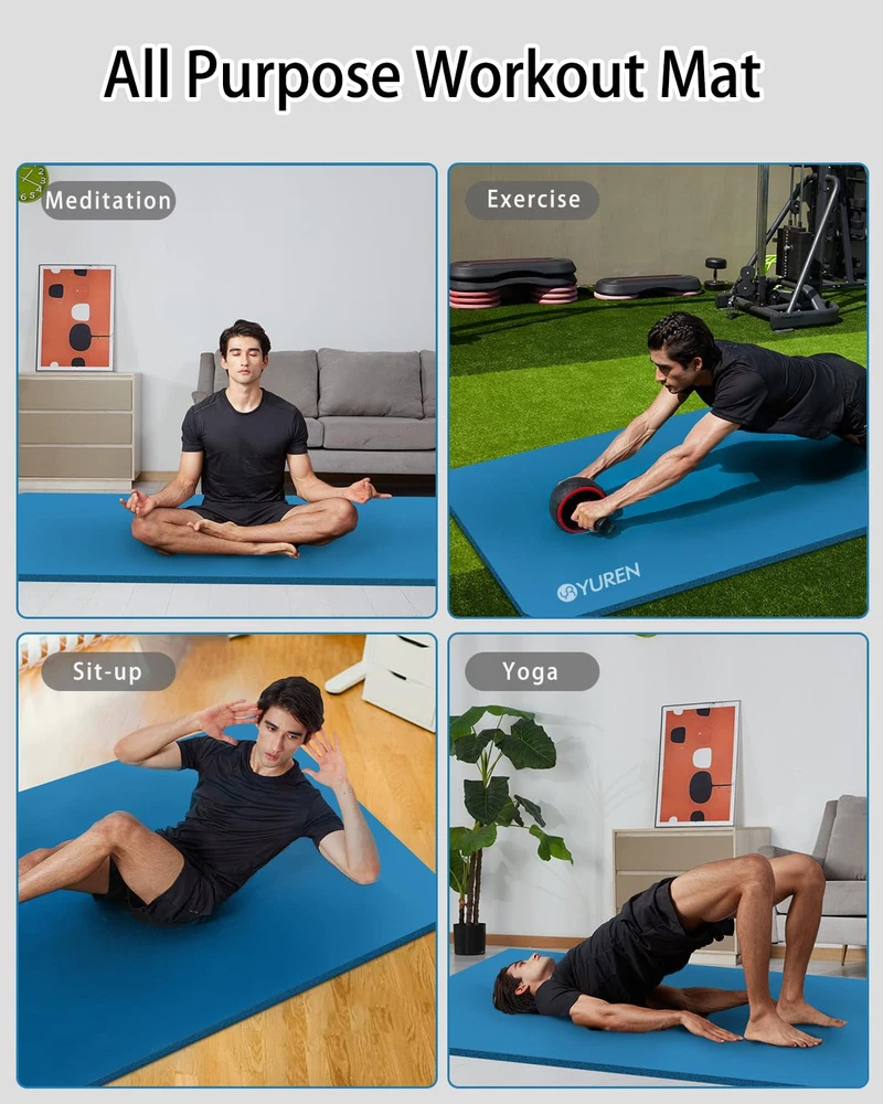 Extra-Large Thick Yoga Mat for Home Gym - 78"x35" 15mm Non-Slip Exercise Mat for Comfortable Workouts, Stretching, and Yoga Practice Extra-Large Thick Yoga Mat for Home Gym - 78"x35" 15mm Non-Slip Exercise Mat for Comfortable Workouts, Stretching, and Yoga Practice