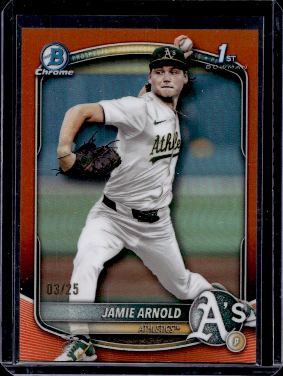 2025 Bowman Draft Jamie Arnold Chrome Orange Refractor 1st Prospect #/25
