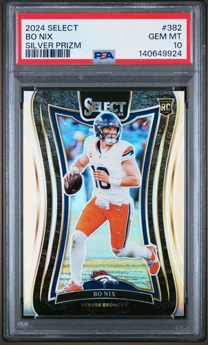 2024 Panini Select Bo Nix RC #382 Suite Level Silver Prizm Refractor PSA 10