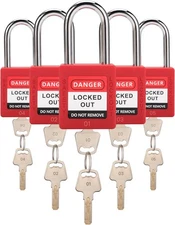 Lockout Tagout Locks Set | 5 Red OSHA-Compliant Safety Padlocks 5 Pack, 