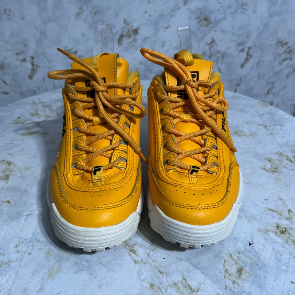 Fila Disruptor Women's Size 8 Shoes Yellow White Athletic Low Trainer Sneakers - Image 3 of 4