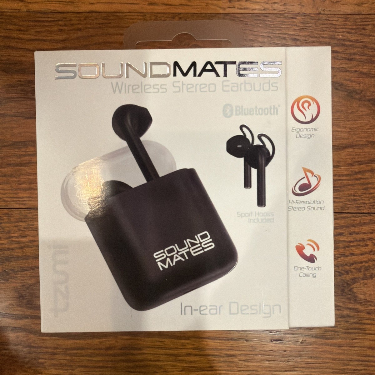 NEW TZUMI Sound Mates Wireless Steel Earbuds Bluetooth 4.2 (Black