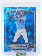FABIAN LOPEZ 2025 BOWMAN CHROME SAPPHIRE 1ST ROOKIE RC MARLINS MLB Q0014