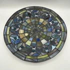 VTG Quoizel Tiffany Style Stained Glass 13”Light Shade Only Arts & Crafts Flower