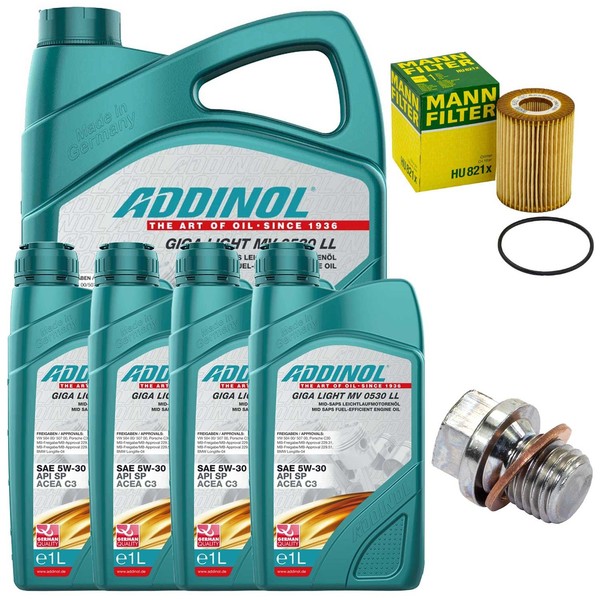 MotoröL Filter Set Addinol 5W-30 9 Liter + Schraube FüR Mercedes E-Klasse W211-image