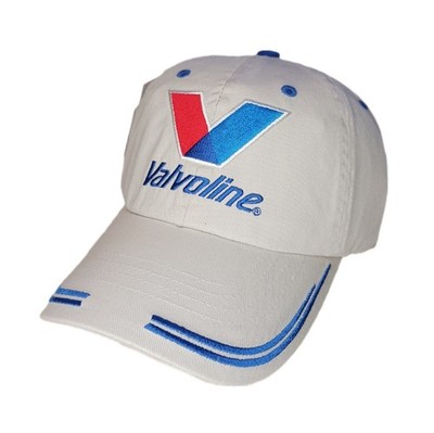 Vintage Valvoline Oil Embroidered Mens Hat Cap Tan Hook And Loop Adjustable OSFA