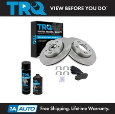TRQ Front Semi Metallic Brake Pad & Rotor Kit w/Chemicals for 10-11 Soul 1.6L