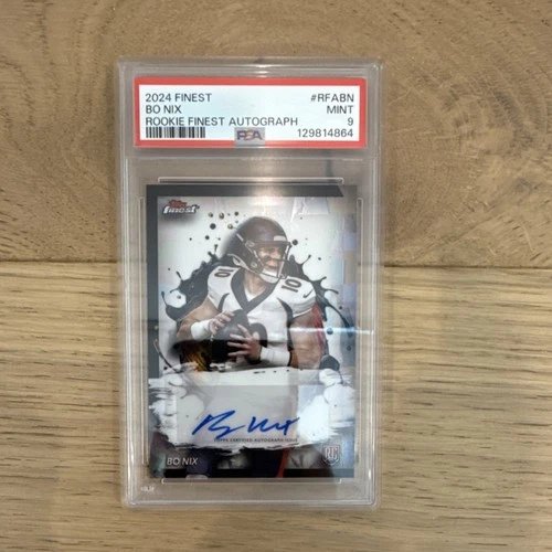 2024 Topps Finest Bo Nix Rookie Autograph PSA 9 Denver Broncos #RFA-BN Insert
