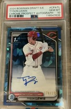 2024 Bowman Draft 1st Tyson Lewis Auto Sapphire Edition /199 #CPATL PSA 10