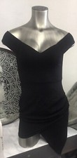 medium Fashion Nova Black dress off the shoulder assymetrical