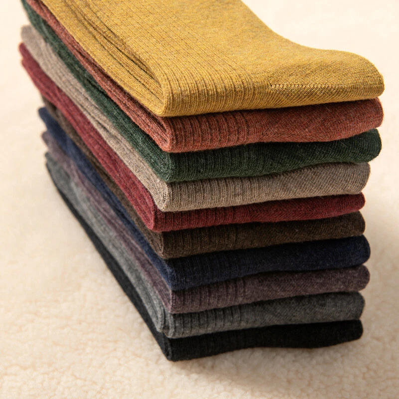 Medias de punto de lana para mujer otoño invierno cálidas calcetines gruesos calcetines de algodón Foto 2 de 4