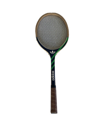 VINTAGE ADIDAS TENNIS RAQUET RACKET ADS 030 NAVY AND GREEN