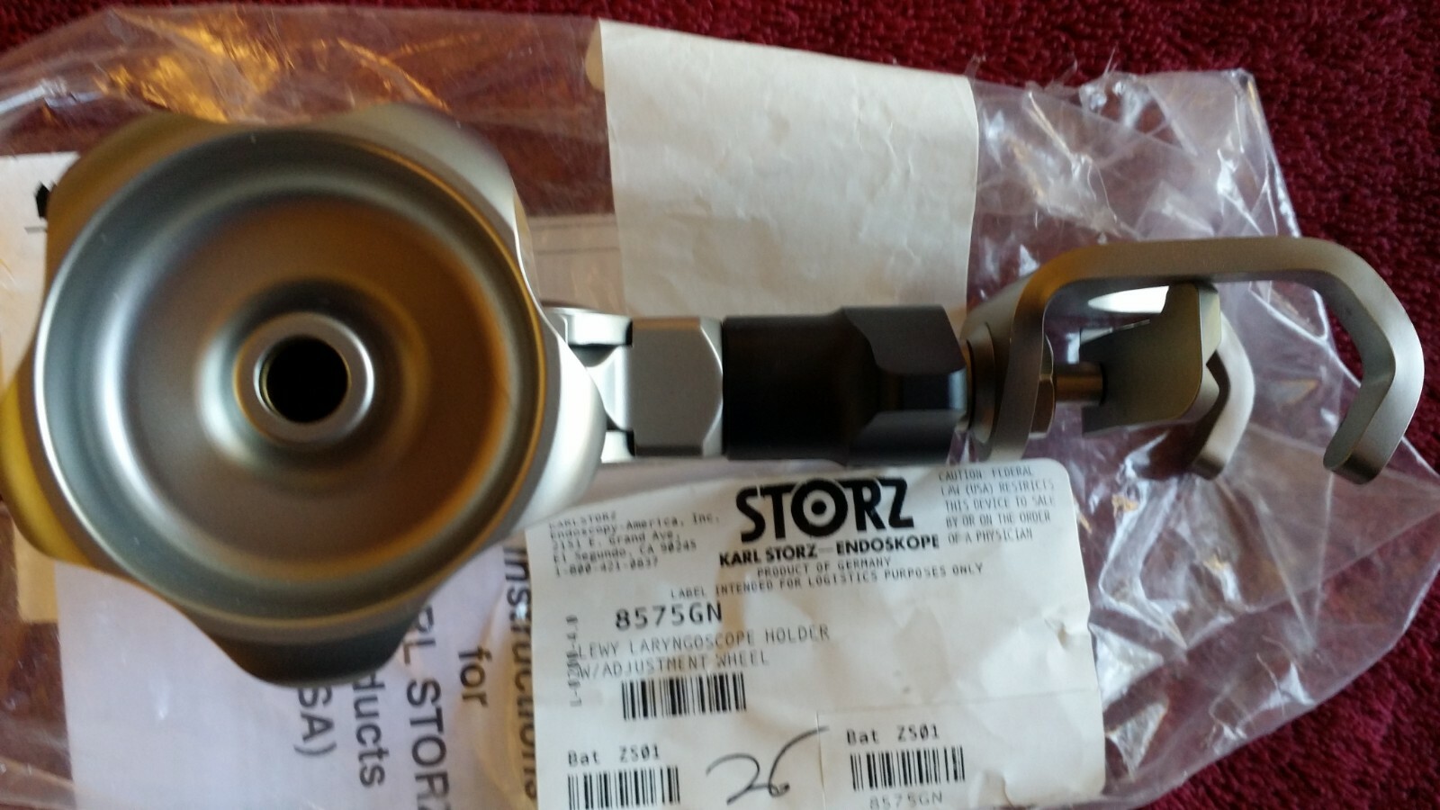 8575GN KARL STORZ LEWY LARYNGOSCOPE HOLDER W ADJUSTMENT WHEEL eBay