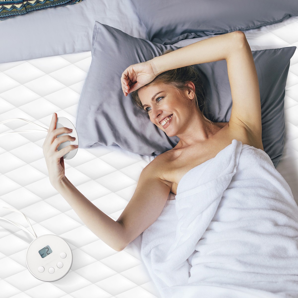 Queen Size Electric Heated Mattress Cover Pad w/ 8 Hours Auto Off | eBay