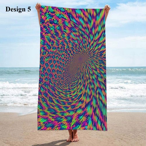 Geometric SpiralsRadial Lines Large Sauna Pool Swim Beach Towel Birthday Gift - Picture 14 of 17