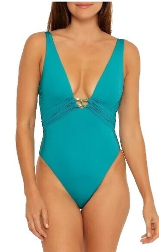 Maillot De Bain Une Pièce Trina Turk Capri - Taille 8, Imprimé à Lacets Devant - Neuf Sans étiquettes