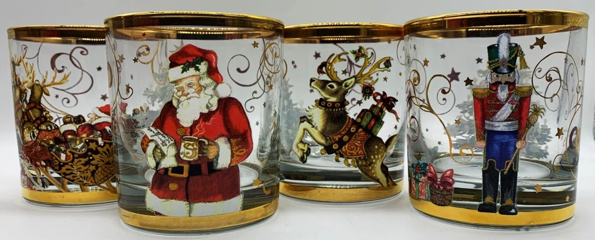 2 Bougeoirs Coniques Bonhomme De Neige Williams Sonoma Vintage 2004 – Verre Transparent