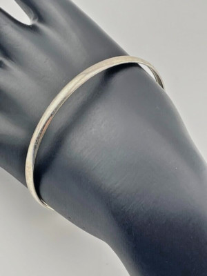 JACMEL JCM 925 STERLING SILVER 4.2MM CLASP BANGLE BRACELET 7 3/4'' CLASSIC 2216