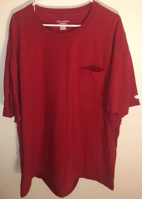 Champion Authentic Red Pocket Short Sleeve T Shirt Men S 3xl Euc