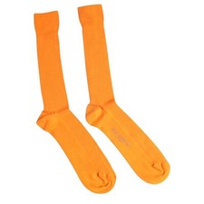 DOLCE & GABBANA Socks Orange Cotton Logo Over The Calf Accessory s. Tag L 120usd