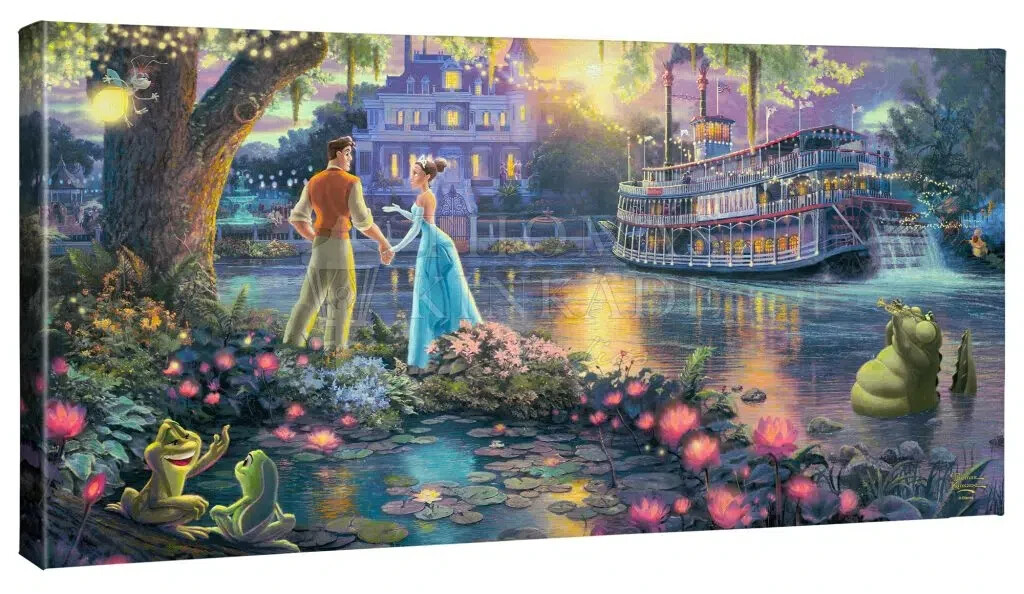 Thomas Kinkade Princess and the Frog 16 x 31 Gallery Wrapped