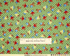 The Three Bears Green Check Cotton Fabric Windham Teddy Bears Baby Nursery YARD
