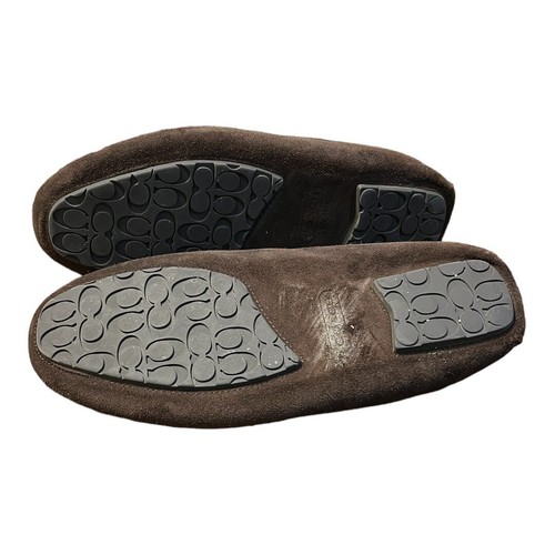 Coach Brown Leather Shearling Moccasin Indoor Outdoor Size 11B - Picture 6 of 8