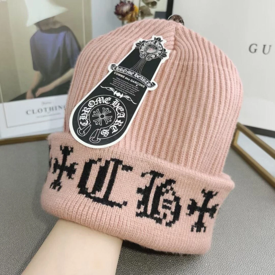 Mens Womens CH Chrome Cross Big Daddy Cashmere Beanie Skull Cap Knitted Hat - Image 4 of 4