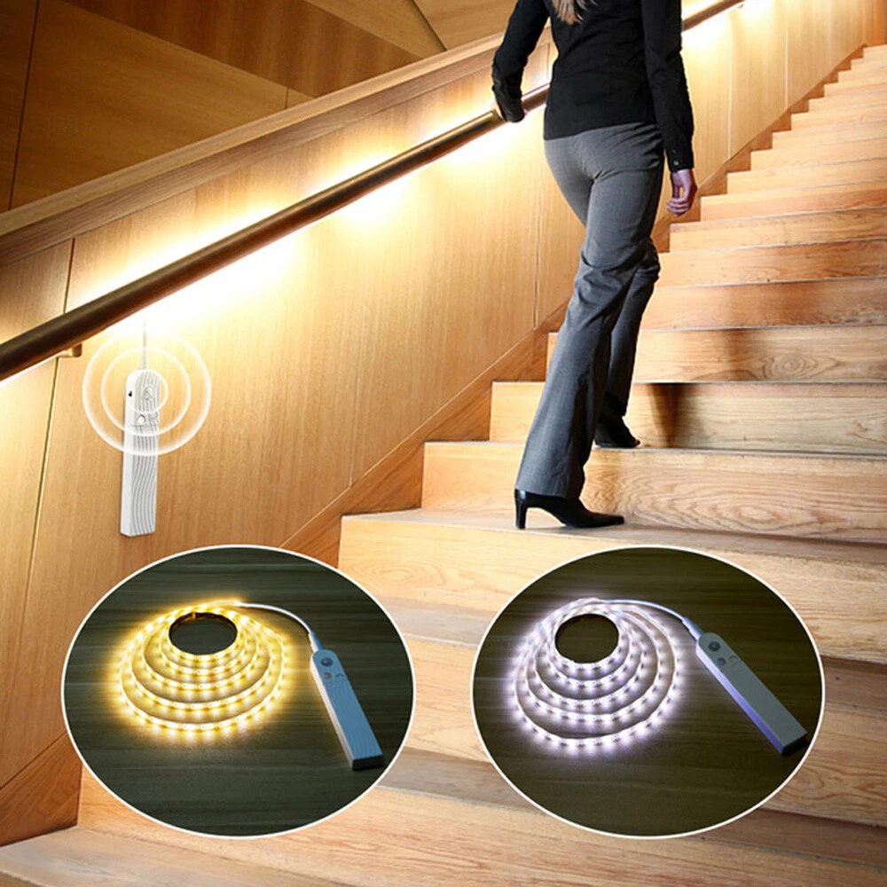 1 3M LED PIR Motion Sensor Activated Waterproof Light Strip Battery Operated NEW