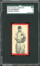 1910 Old Mill Cigarettes Baseball T210 Angermeier Series 6 SGC 5