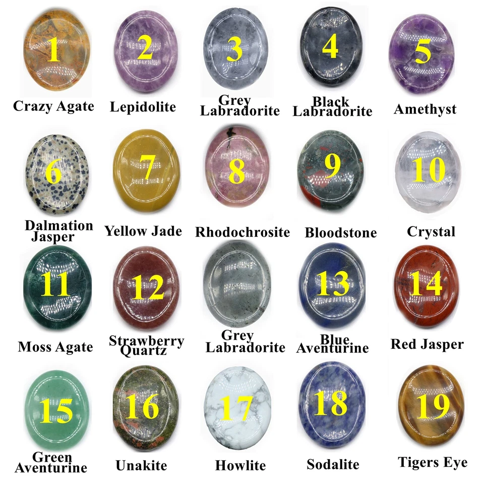 Alivio del estrés ansiedad preocupación piedras preciosas curación chakra cristal palma de bolsillo caído Foto 2 de 4