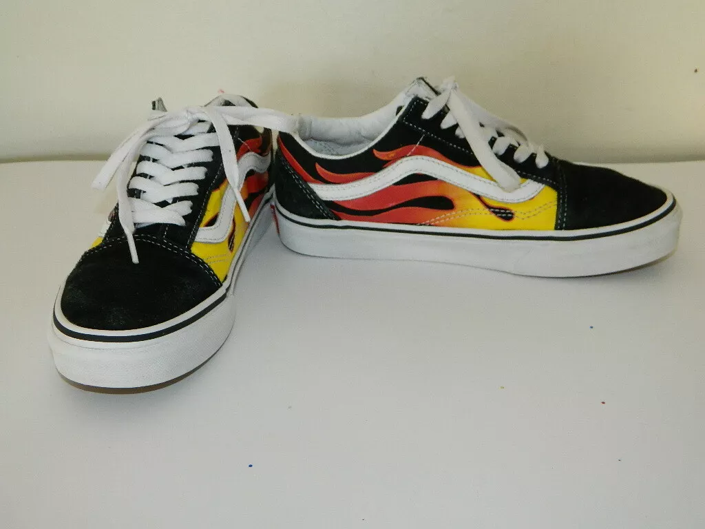 Low top vans with best sale flames