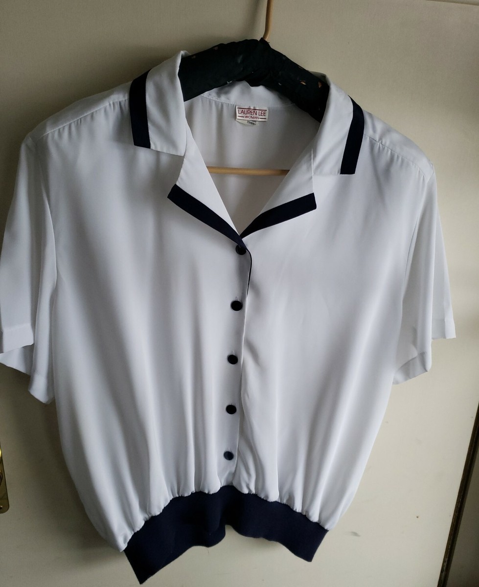LAUREN LEE Vintage Blouse Top Shirt Button Up Pullover 22W