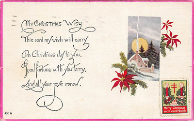 Ak My Christmas Wish 1925 gelaufen Yakima (USA) to Lindenfels Germany (7596)