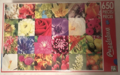 Puzzlebug 650 Piece Puzzle - Summer Flowers Collage -  19.25 in X 13.25 in