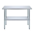 Stainless Steel Food Prep Work Table with Adjustable Undershelf 18”x48”