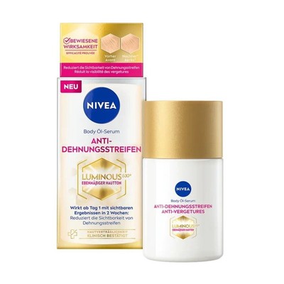 Nivea  LUMINOUS 630  Body Öl-Serum Anti-Dehnungsstreifen 48h Feuchtigkeit 100ml