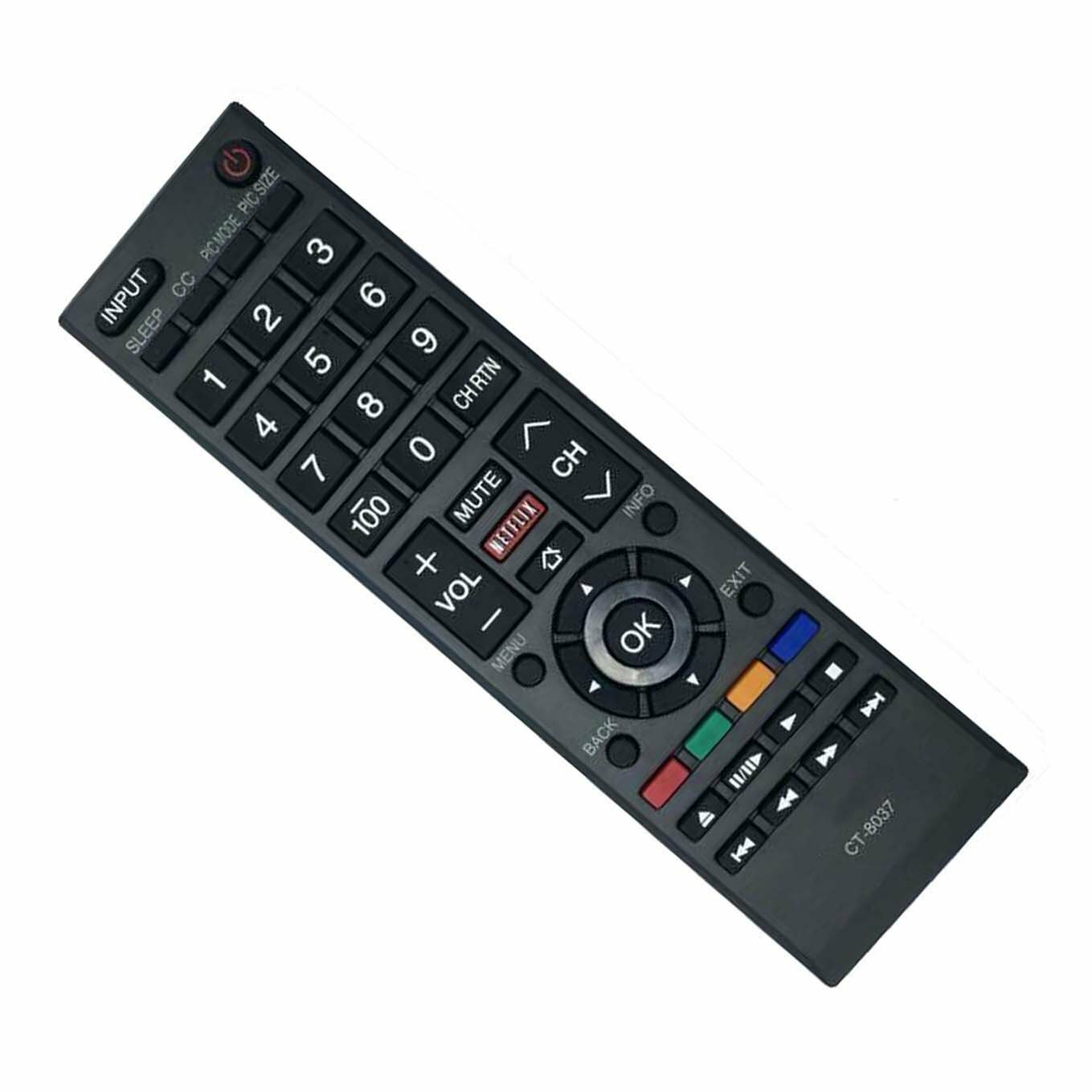 CT-8037 Replaced Remote for Toshiba TV 40L3400U 58L5400 65L5400 50L3400 65L5400U