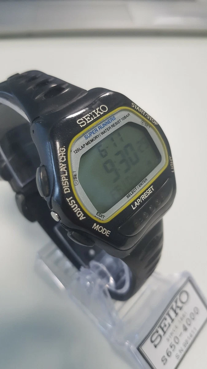 Rare Vintage Seiko Super Runners S650-4000 Sports Digital Watch