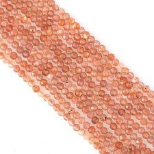 2.5MM Round Faceted AAA Quality Sunstone Beads 20CM Strand Making For Jewelry