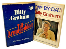 DAY-BY-DAY AND TILL ARMAGEDDON BY BILLY GRAHAM USED VINTAGE PAPERBACK BOOK LOT