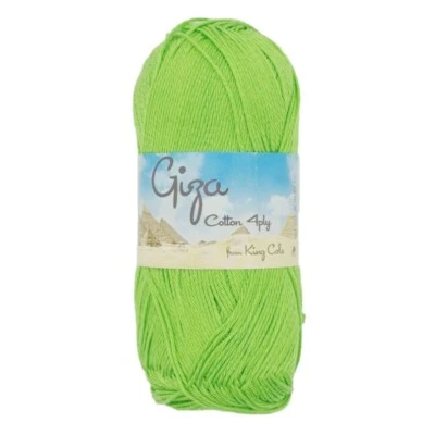 King Cole Giza 100% Egyptian Cotton 4 Ply Fine Knitting Crochet Yarn 50g Ball