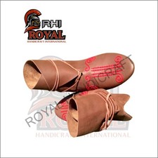 Roman leather boots Embroidered leather footwear Historical leather shoes