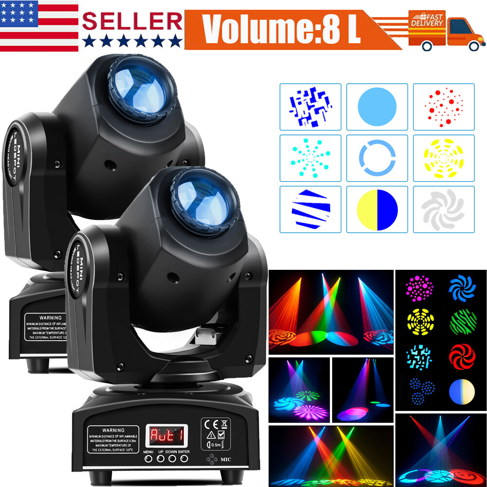 2PCS 100W Gobo RGBW LED Moving Head Light DJ Beam Stage Spot Lighting Disco  Show