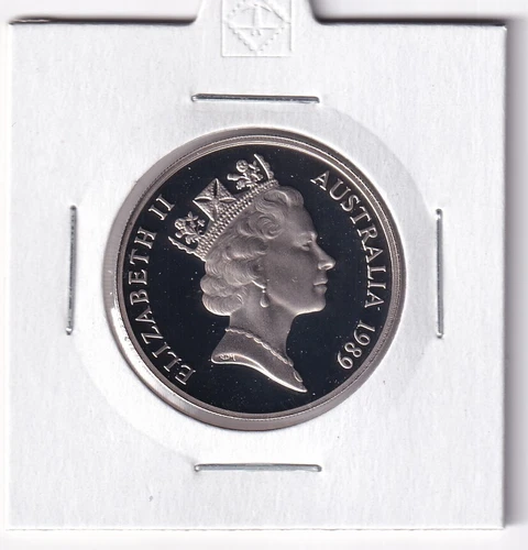 AUSTRALIAN PROOF:  1989  20 CENT COIN IN 2X2 HOLDER... .