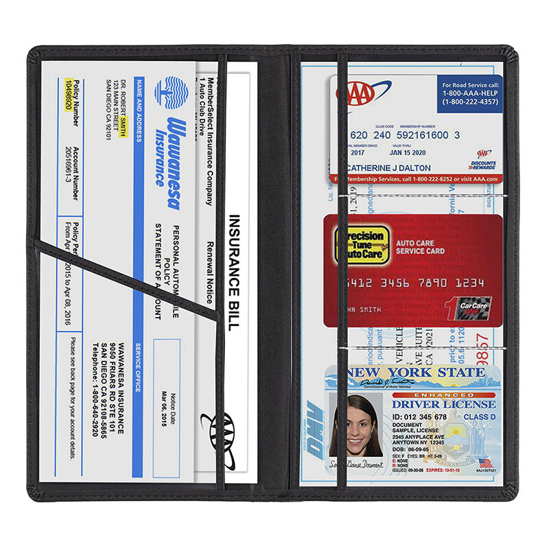5-Pack Car Registration & Insurance Document Holder - Black Vinyl, Velcro Closure 2 thumbnail image