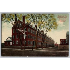 VTG Postcard Unposted Maine Biddeford Pepperell Block 256 Rooms #680