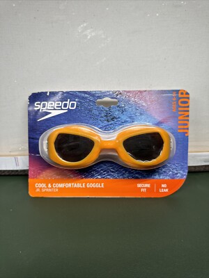 Speedo Junior Sprinter Orange Goggles No Leak Ages 6-14 - Brand New Sealed!