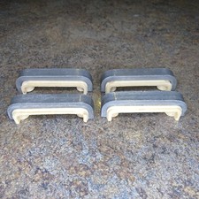 4 vintage aluminum and plastic drawer pulls MCM lot of 4