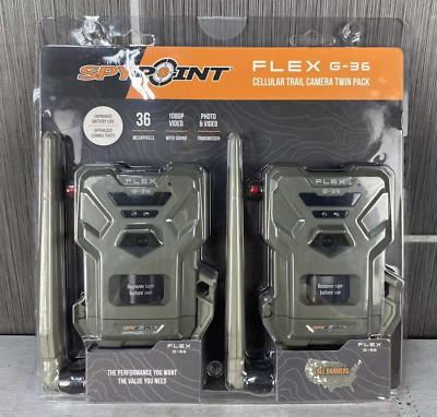 Spypoint FLEX G-36 - 36MP / 1080p Video w/ Sound Cellular Trail Camera  (2-Pack)